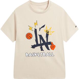 李宁童装短袖T恤男女小大童篮球系列上衣圆领运动衣夏季针织童装