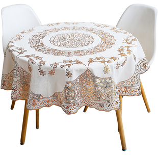 圆桌桌布防水防污防烫免洗家用塑料正方形小圆茶几台布pvc餐桌垫