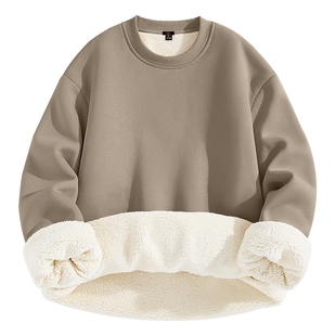 班尼路S&K加厚羊羔绒圆领卫衣男款冬季防寒保暖衣青少年加绒外套A