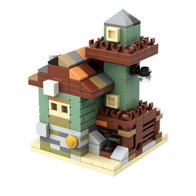 SETbricks街景建筑兼容21310老渔屋小颗粒拼装积木益智玩具
