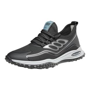 康奈男鞋秋季透气软底飞织鞋系带户外旅游鞋低帮鞋休闲鞋子