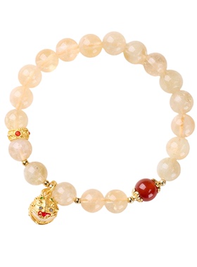 黄水晶红玛瑙多宝鱼佛珠手串手链