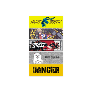 TLP套贴 改装漂移哥斯拉中指猫赛车美女danger长方形潮流贴纸
