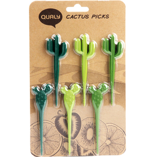 泰国qualy仙人掌可爱创意家云朵儿童水果叉套装 精致蛋糕甜品叉签