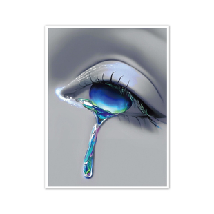 RETLPER反光贴 原创 流泪的锐儿 悲悯之心科幻艺术 防水汽摩贴纸