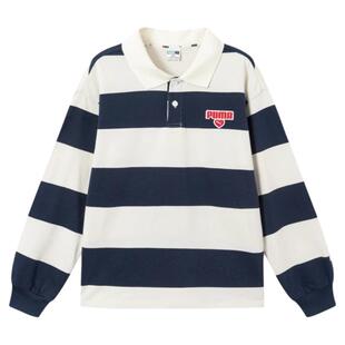 PUMA彪马男童长袖T恤新薄款春秋中大儿童POLO衫运动条纹纯棉卫衣x