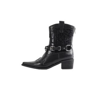 Asthershop原创 设计水洗布牛皮高筒靴子穿搭秋季