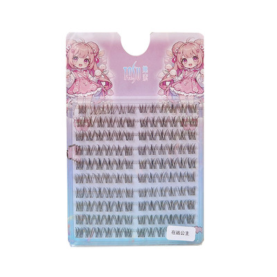 她素人造纤维仿真单簇分段假睫毛