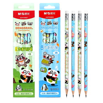 晨光熊猫木杆铅笔小学生专用