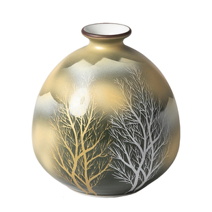 日本进口九谷烧花瓶摆件日式花器插花器皿艺术收藏室内装饰品礼品