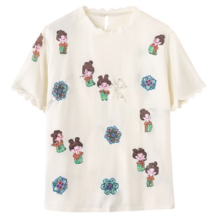 2026夏季新款国风刺绣轻奢超仙的衬衫新中式盘扣斜襟小唐人上衣女