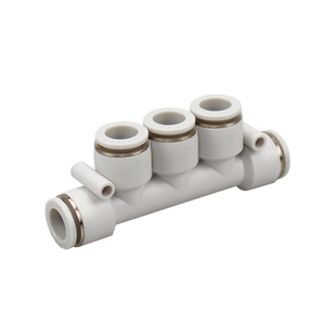 PU气管五通接头APK气动塑料快插PK-04 6 8 10 12mm多通串联接管