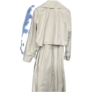 E灰白色蓝色两色内里长砍袖外面短款风衣两件套薄风衣EBO1TRC004