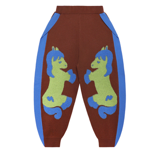 pocoblush【爱心小马】新中式毛织裤儿童冬季男女束脚裤子拜年服