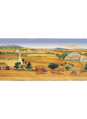 梵高丰收世界名画客厅装饰画横版麦田油画沙发背景墙壁画轻奢挂画