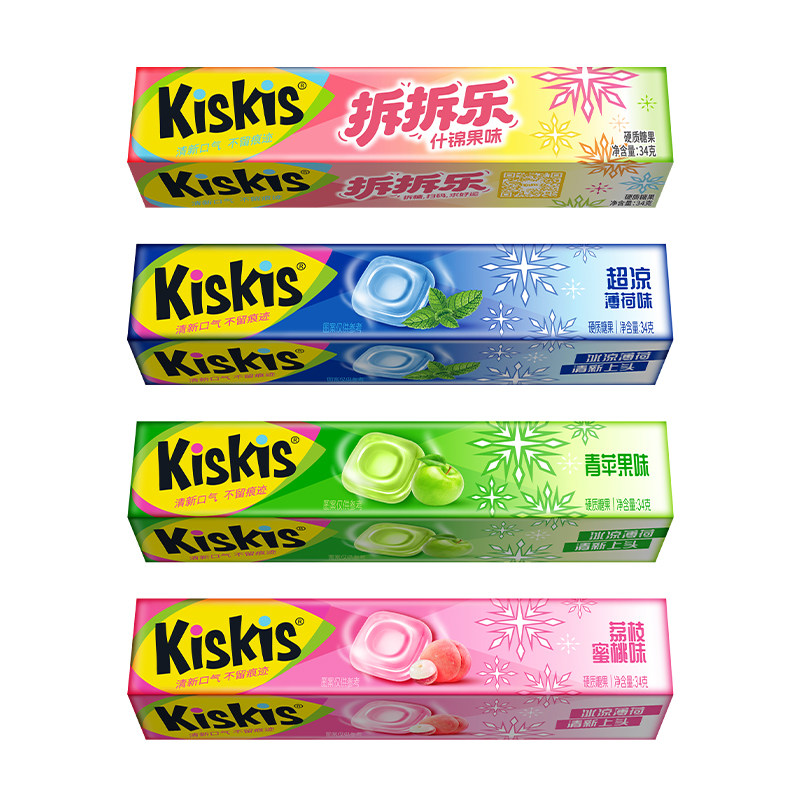 Kiskis酷滋薄荷糖冰凉薄荷传统糖果