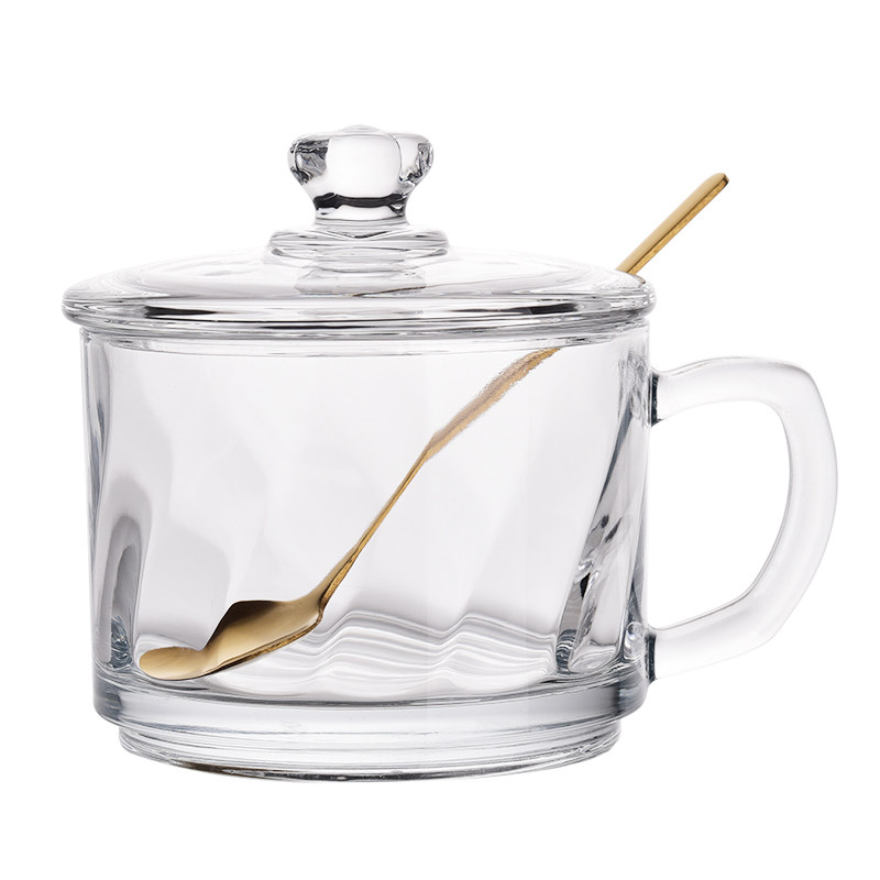 玻璃杯水杯茶杯加厚高硼硅耐热可微波炉牛奶杯子家用大容量带把