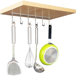 维度空间304不锈钢顶置排钩厨房挂钩 橱柜底板挂勾玄关衣柜挂衣钩