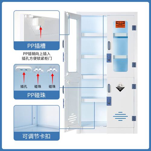 PP酸碱柜试剂柜化学药品安全器皿柜耐腐蚀强酸强碱存储柜PP药品柜