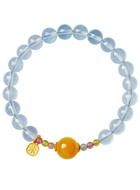 宫里上新天然海蓝宝手链