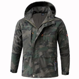 男士弹力迷彩服工作服套装男装焊工电焊纯棉耐磨工地建筑劳动劳保