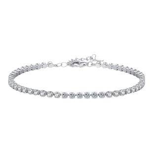 MODIAN摩典S925纯银璀璨满钻网球手链女轻奢排钻女生礼物送闺蜜