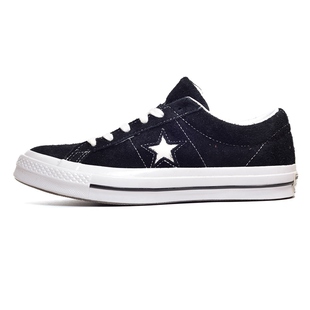Converse匡威 明星款百搭one star黑色翻毛皮板鞋158369C 171587C