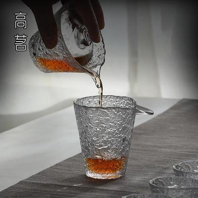 初雪玻璃功夫茶具套装办公室懒人盖碗公道杯日式茶碗锤纹茶杯高档