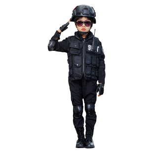 儿童特警服套装军装表演服警官服男女童警察警长特种兵儿童演出服