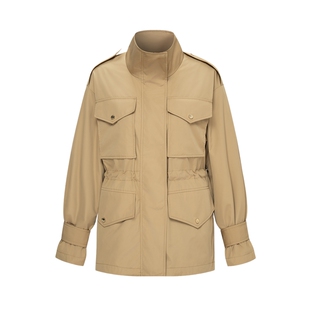 Scofield女装松弛休闲风立领棉服腰部抽绳可拆卸内胆2025秋冬新品