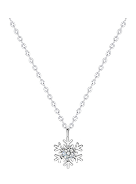 巷南999纯银雪花项链轻奢女颈链
