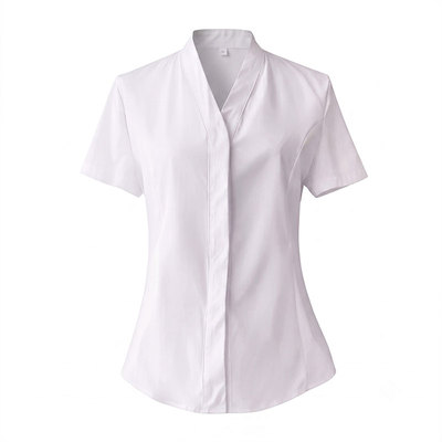 高级感通勤工作服白色V领衬衫