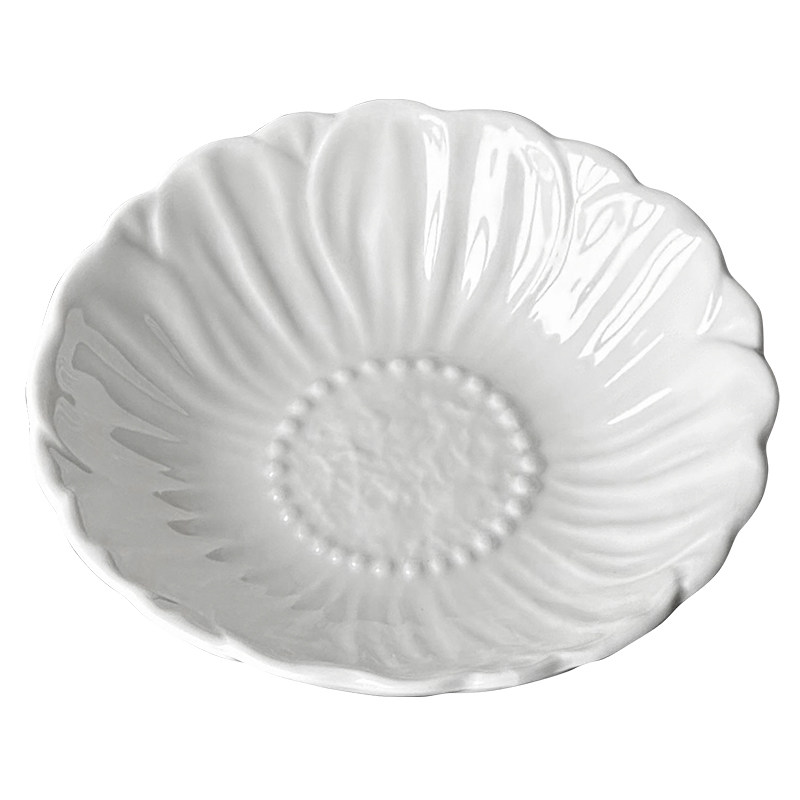 法式浮雕立体花朵陶瓷碗甜品碗