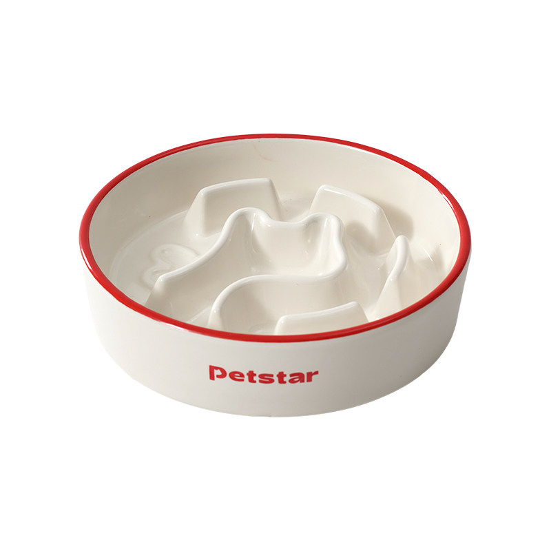 【petstar_陶瓷慢食碗】猫碗中小型犬狗狗碗食盆防打翻宠物吃饭碗