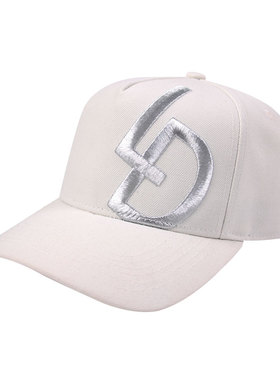 定制LOGO银色D刺绣可调节棒球帽