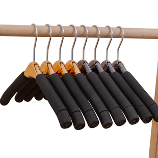 服装店衣架家用成人防滑无痕海绵衣架实木海绵衣服挂木衣架子