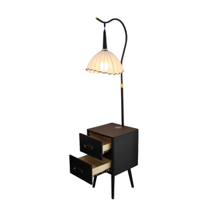 中古风法式卧室落地灯沙发边几客厅复古床头柜茶几置物架一体台灯