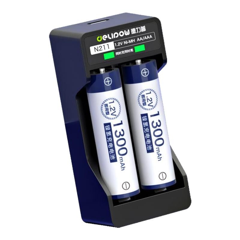 德力普5号充电电池可充电器套装通用玩具鼠标遥控器1.2v镍氢五7号
