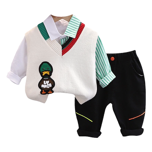 帅气儿童套装男宝宝秋装男童春秋2周岁一岁半3到4多0男孩子衣服潮