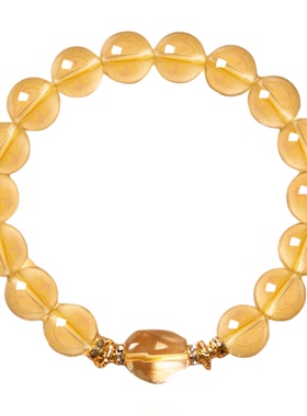 黄水晶天然水晶财气生财圆珠