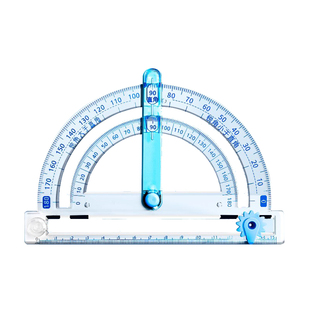 量角器多功能活动角尺子套装小学生一二四年级数学演示教具初中生三角尺透明刻度几何绘图直尺手抄报画圆神器