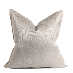 设计师轻奢样板房现代高精密抱枕灰色系滚边靠垫沙发可拆洗枕套