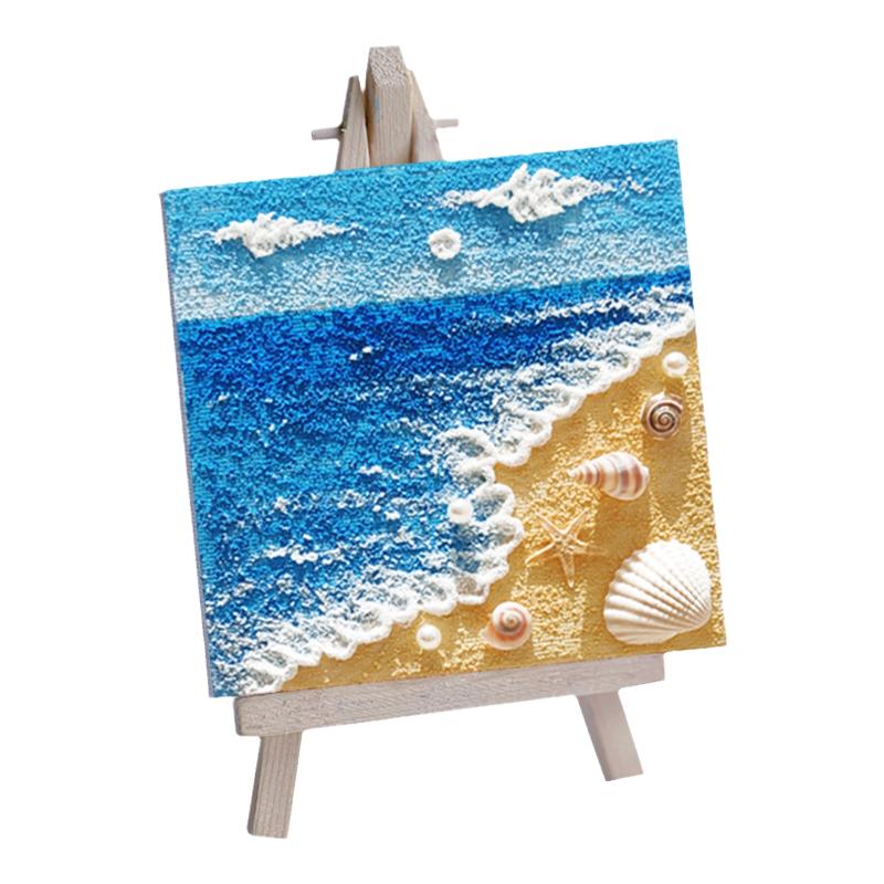 创意团建石英砂立体沙滩海滩贝壳肌理画diy亲子手工材料包油礼物