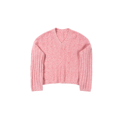 CycleDocument绞花V领套头毛衣