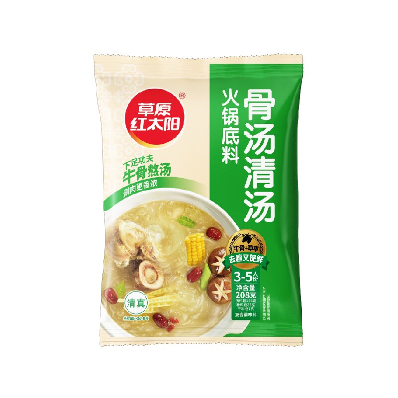 草原红太阳牛骨清汤火锅底料多用