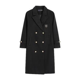 花千猪原创 崎野高大衣 校供感jk制服中长款风衣双排扣翻领呢外套