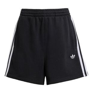 adidas阿迪达斯三叶草拉绳腰身五分裤夏女三条纹针织短裤JW5109