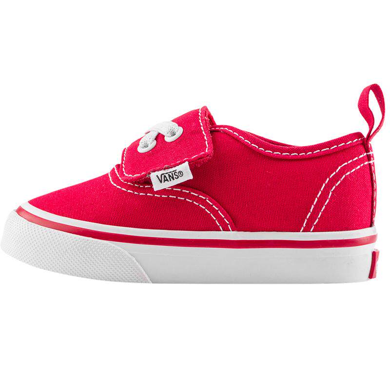 Vans范斯童鞋官方 Authentic Elastic V新年红魔术贴小童帆布鞋