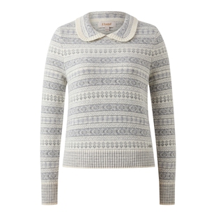 【马海毛+绵羊毛】Eland衣恋毛衣女费尔岛提花针织衫2026春季新款