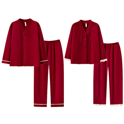 2026马年本命年睡衣珊瑚绒女士男士红色家居服可外穿属马2025新款